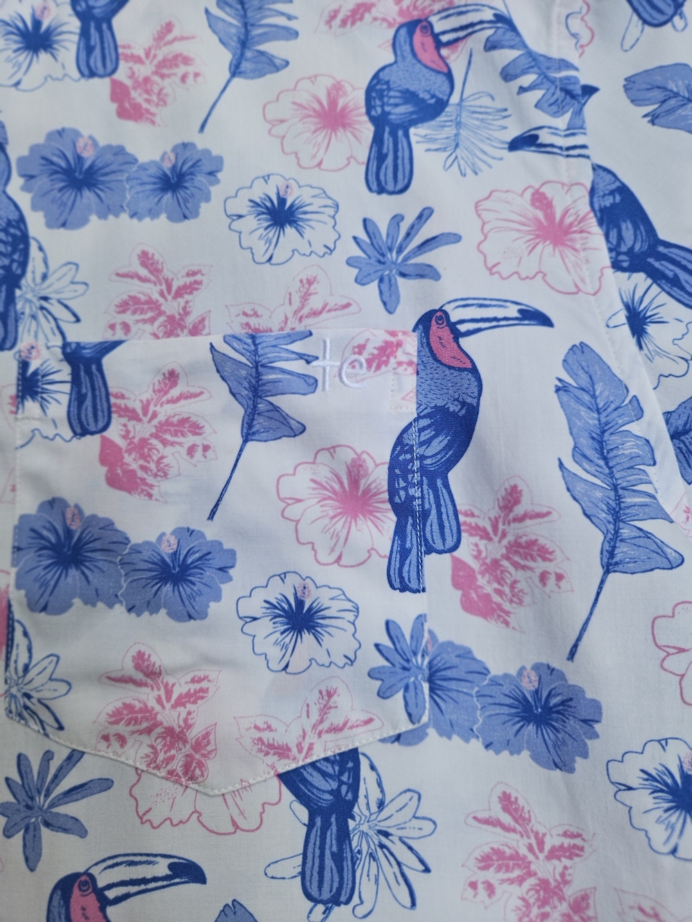 Tipsy Elves Tropical Toucan Print Short Sleeve Button-Down Shirt Size XL - Picture 6 of 13